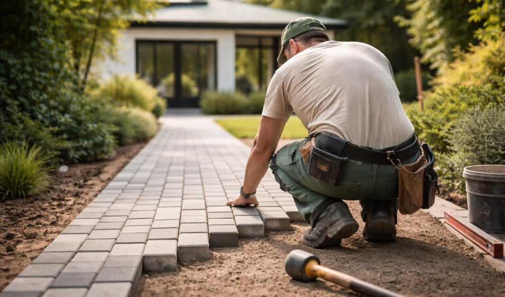 artisan-posant-paves-allee-jardin