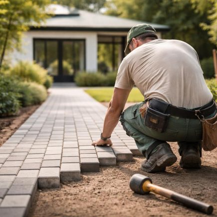 artisan-posant-paves-allee-jardin