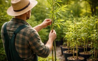 jardinier-tige-bambou-plants-pots