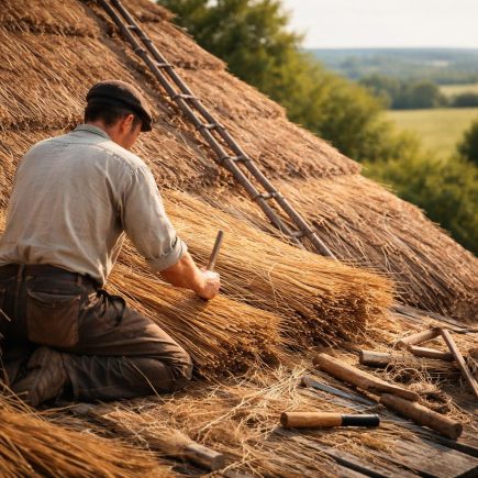 artisan-travail-toit-chaume-outils