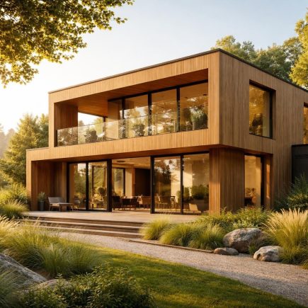 maison-moderne-bois-verdure-soleil