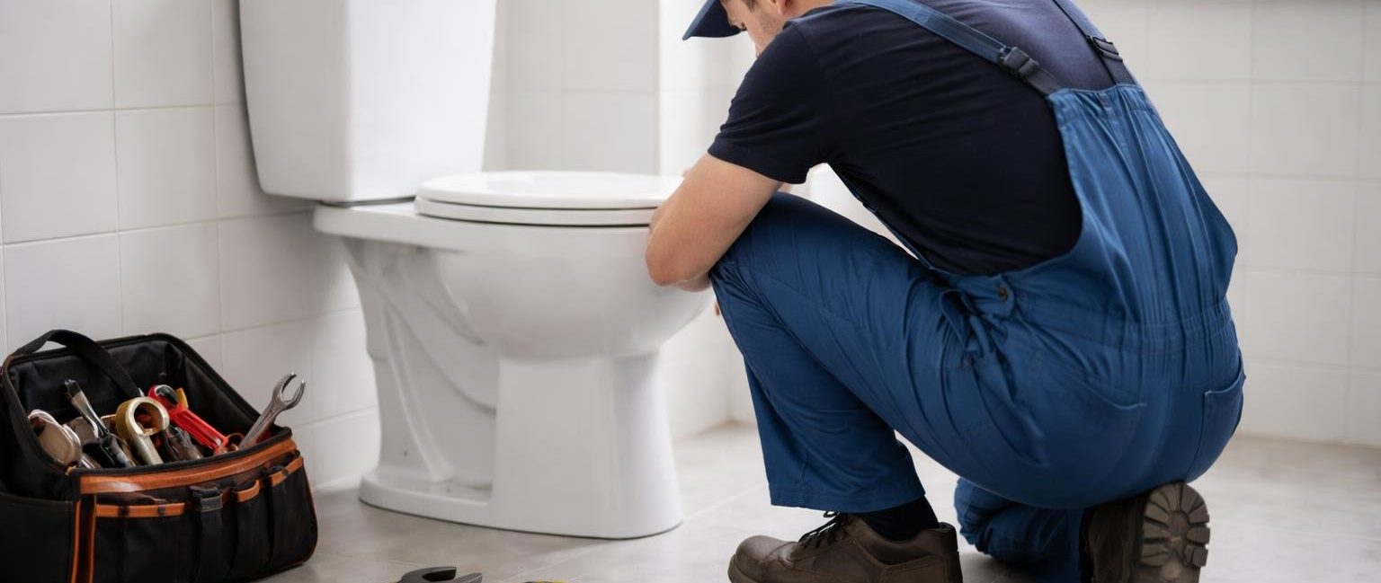 plombier-examine-base-toilette-salle-bain